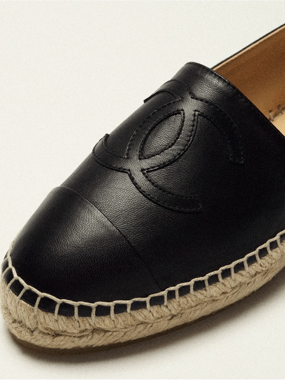 Authentic Chanel Black Leather Espadrilles - Picture 2 of 10